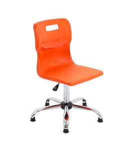 Titan Swivel Senior Chair with Chrome Base and Glides Size 5-6 | Orange/Chrome