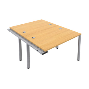 CB Bench Extension with Cable Ports: 2 Person | 1200 X 800 | Nova Oak/Silver