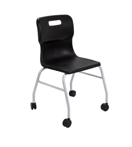 Titan Move 4 Leg Chair With Castors | Black