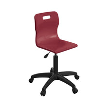 Load image into Gallery viewer, Titan Swivel Senior Chair with Plastic Base and Castors Size 5-6 | Burgundy/Black