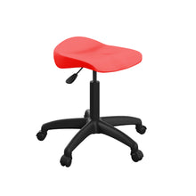 Load image into Gallery viewer, Titan Swivel Senior Stool with Plastic Base and Castors Size 5-6 | Red/Black