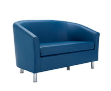 Load image into Gallery viewer, Tub Sofa with Metal Feet | Dark Blue PU