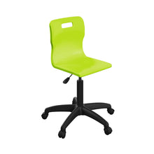 Load image into Gallery viewer, Titan Swivel Senior Chair with Plastic Base and Castors Size 5-6 | Lime/Black