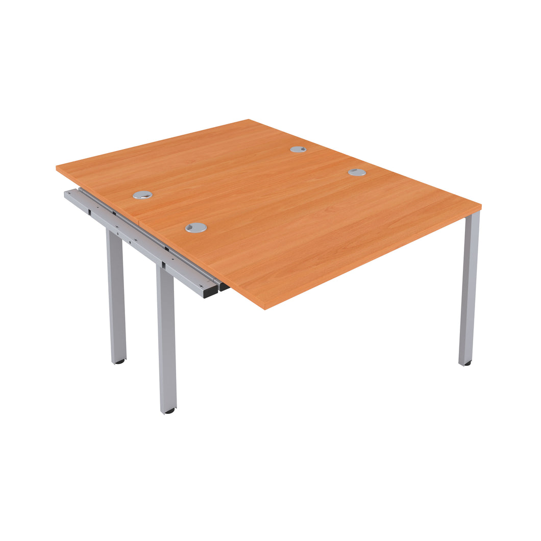 CB Bench Extension with Cable Ports: 2 Person | 1200 X 800 | Beech/Silver