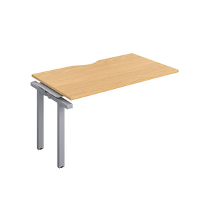 Telescopic Bench Extension with Cut Out: 1 Person | 1400 X 600 | Nova Oak/Silver