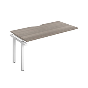 Telescopic Bench Extension with Cut Out: 1 Person | 1600 X 800 | Grey Oak/White