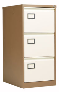 Bisley 3 Drawer Contract Steel Filing Cabinet | Coffee Cream