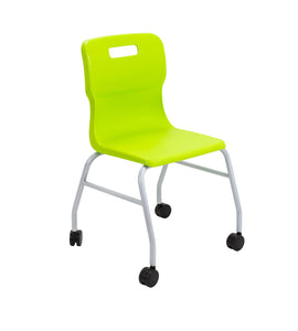Titan Move 4 Leg Chair With Castors | Lime