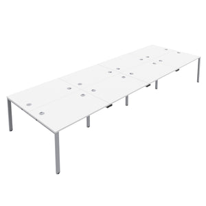 CB Bench with Cable Ports: 8 Person | 1400 X 800 | White/Silver