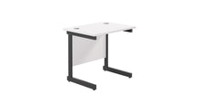 Load image into Gallery viewer, Single Upright Rectangular Desk: 600mm Deep | 800X600 | White/Black