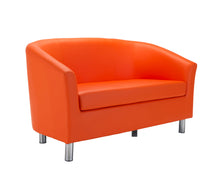 Load image into Gallery viewer, Tub Sofa with Metal Feet | Orange PU