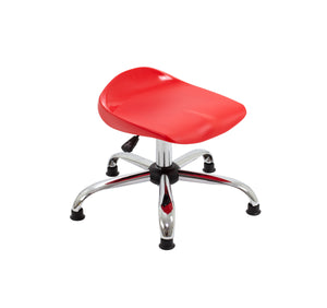 Titan Swivel Junior Stool with Chrome Base and Glides Size 5-6 | Red/Chrome