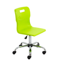 Load image into Gallery viewer, Titan Swivel Senior Chair with Chrome Base and Castors Size 5-6 | Lime/Chrome