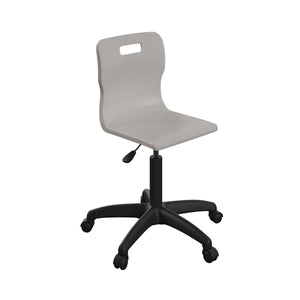 Titan Swivel Senior Chair with Plastic Base and Castors Size 5-6 | Grey/Black