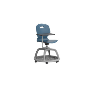 Arc Community Swivel Chair With Arm Tablet | Steel Blue