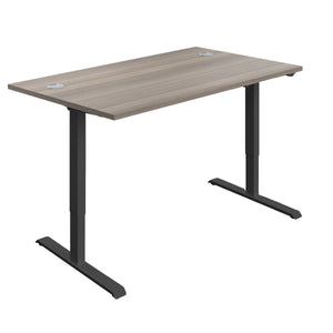 Economy Single Motor Sit Stand Desk | 1200 X 800 | Grey Oak/Black