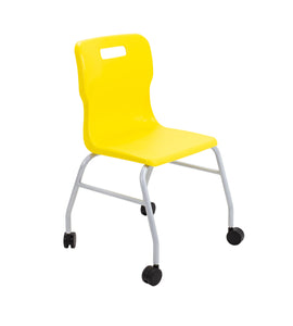 Titan Move 4 Leg Chair With Castors | Yellow