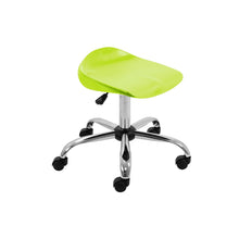 Load image into Gallery viewer, Titan Swivel Senior Stool with Chrome Base and Castors Size 5-6 | Lime/Chrome