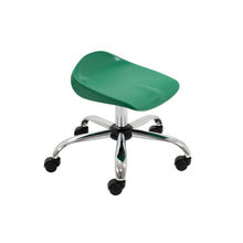 Load image into Gallery viewer, Titan Swivel Junior Stool with Chrome Base and Castors Size 5-6 | Green/Chrome