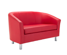 Load image into Gallery viewer, Tub Sofa with Metal Feet | Red PU