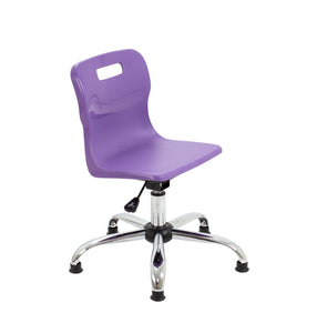 Titan Swivel Junior Chair with Chrome Base and Glides Size 3-4 | Purple/Chrome