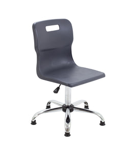 Titan Swivel Senior Chair with Chrome Base and Glides Size 5-6 | Charcoal/Chrome