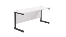 Load image into Gallery viewer, Single Upright Rectangular Desk: 600mm Deep | 1800X600 | White/Black