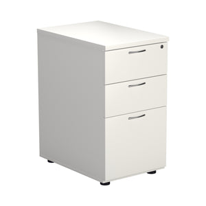 Essentials Desk High 3 Drawer Pedestal | 600 Deep | White