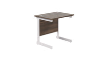 Load image into Gallery viewer, Single Upright Rectangular Desk: 600mm Deep | 800X600 | Dark Walnut/White