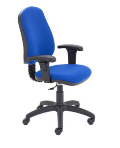 Calypso 2 Single Lever Office Chair with Fixed Back and Adjustable Arms | Royal Blue