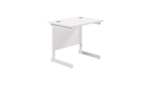 Load image into Gallery viewer, Single Upright Rectangular Desk: 600mm Deep | 800X600 | White/White